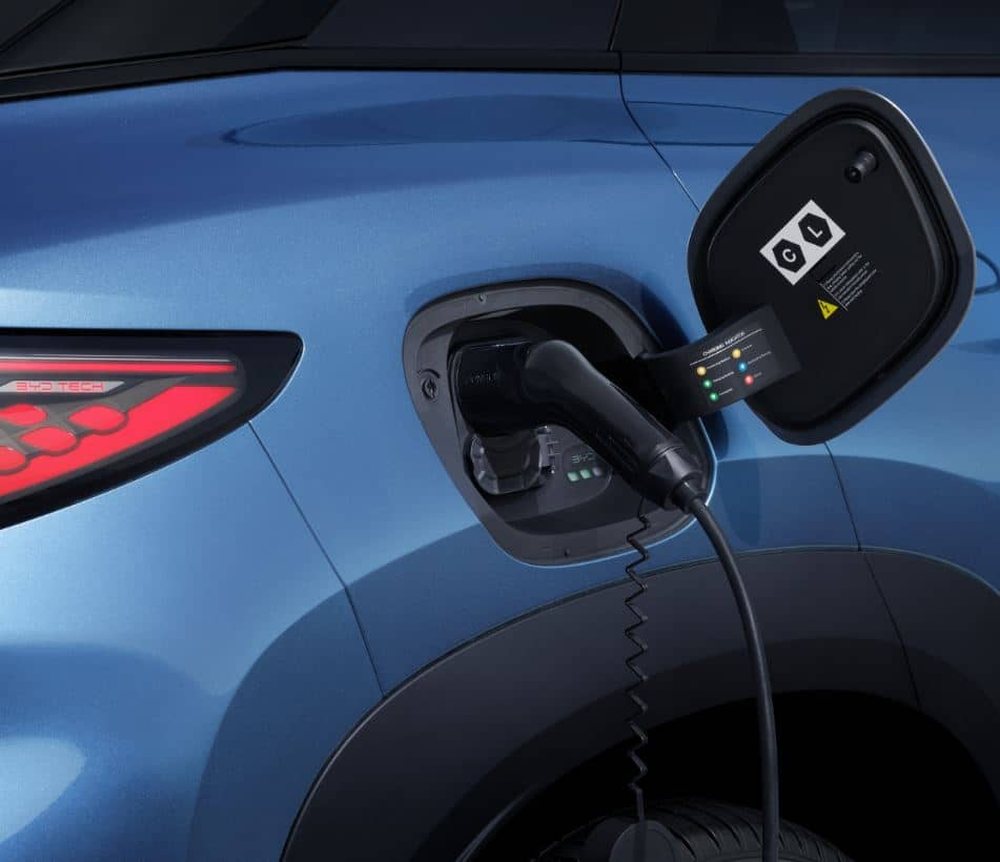 Electric vehicle charging port EV van hire Belfast Northern Ireland
